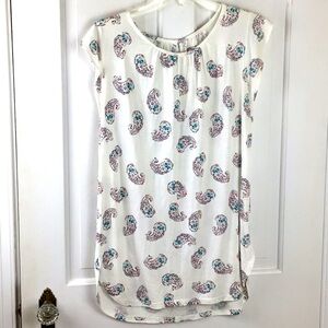 LOFT Flutter Sleeve Paisley Top Size S